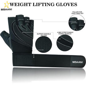 Guantes de Levantamiento de Pesas de Cuero Acolchados, Sin Dedos, con Soporte para Muñeca Larga, para Entrenamiento, Gimnasio, Ejercicio, Powerlifting, Diseño Unisex - Product Image 4