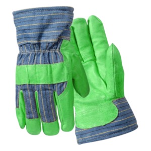Guantes de Trabajo de Cuero con Dedos Completos, Diseño de Rayas Azules, para Hombre, para Exteriores, para Todas las Estaciones - Product Image 5