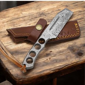 Couteaux de chasse personnalisés avec manche décoratif, lame fixe tranchante et étui de rangement en cuir pour le camping, la chasse et les activités de plein air - Product Image 6
