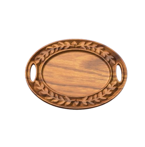 Bandeja de Servir Minimalista Hecha a Mano de Madera Natural Pulida, Libre de BPA, Ecológica, Bandeja Decorativa de Madera para Alimentos, para Cocina y Comedor - Product Image 2
