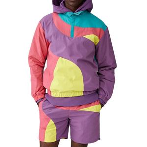 Conjunto corto de verano Estilo único Sublimación Cortavientos personalizado Tejido Hip Hop Liso teñido Primavera Verano Conjuntos transpirables de alta calidad - Product Image 4