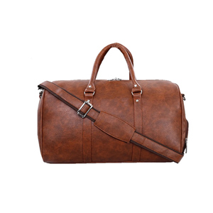 Bolsa de Lona de Cuero Genuino con Forro de Poliéster, Impermeable, Gran Capacidad, para Viajes, Gimnasio, Deportes, Fin de Semana, con Compartimento para Zapatos, para Hombre y Mujer - Product Image 1