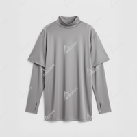 Camiseta Deportiva Elegante y Modesta para Mujeres Musulmanas, con Hombros Caídos, Orificios para Pulgares, Transpirable, Cómoda, para Gimnasio, Running, Fitness, Yoga, UPF50+