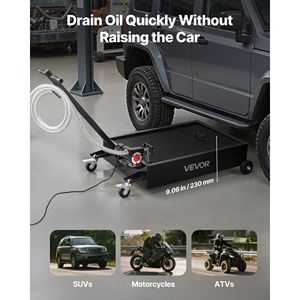 Bac de vidange d'huile à profil bas de 15 gallons avec pompe électrique 180W et tuyau pliable de 8,2 pieds – Outil de réparation automobile pour un changement d'huile pratique - Product Image 4