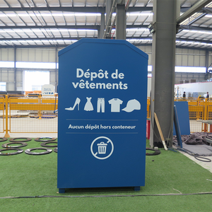 Bacs de dons verts avec support extérieur pour le recyclage et la collecte de vêtements usagés, boîte de collecte écologique pour vêtements et chaussures - Product Image 3