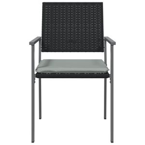 Juego de 2 Sillas de Jardín de Ratán PE Gris Claro, en Tonos Negro y Gris Claro para Comodidad en Exteriores - Product Image 4