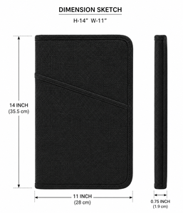 Étui simple en jute noir avec surpiqûres diagonales pour la protection et la durabilité - Product Image 2