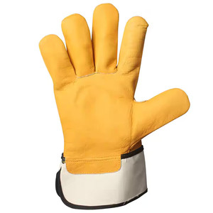 TOP Quality Safety Leather Working <b>Gloves</b> Cow Leather Cotton for Garden Protective Hand Arm Protection <b>Gloves</b> - Product Image 3