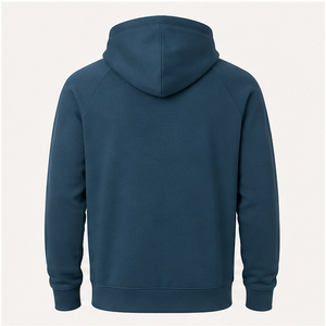 เสื้อฮู้ดดี้ผู้ชายสีน้ำเงินเบนซินทรงหลวมสไตล์สปอร์ต ปรับแต่งได้ พร้อมเชือกผูกแบบโทนสี ด้านหน้าเรียบหรู ผลิตจากผ้าคอตตอนผสมเทอร์รี่ รุ่น MHOOD-0018 - Product Image 2