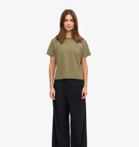 Camisetas de Verano para Mujer, Corte Regular, Ajustadas, de Poliéster/Algodón, Personalizadas, Casuales, de Manga Corta, Cuello Redondo, Diseño Liso - Product Image 1