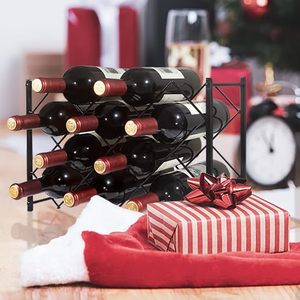 Porte-vin en métal moderne, présentoir pour 10 à 19 bouteilles, rangement, meubles pour la maison - Product Image 4