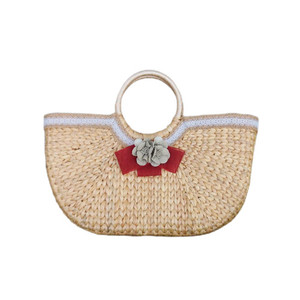 [HOT SELLING] Custom Handmade Water Hyacinth Cylinder Bag | Natural Woven Eco-Friendly Lightweight Summer Beach Casual Handbag - Product Image 1