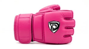 Guantes de MMA Dumela International EVO, de Cuero Rosa, Transpirables, con Empaque Personalizado, Alta Calidad, para Todas las Temporadas, Protección DI-MMG-24 - Product Image 1
