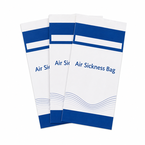 Air Sickness Bag <b>Biodegradable</b> Eco-Friendly Kraft <b>Paper</b> Offset Printing Twisted Handles Heat Seal Classic Style - Product Image 4