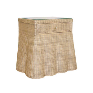 โต๊ะท้ายพร้อมชั้นกระจกเก็บของสำหรับเฟอร์นิเจอร์ห้องนั่งเล่น - Product Image 1