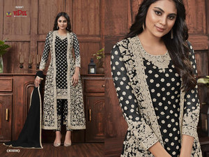 Look le plus chaud tissu net traditionnel beau point motif concepteur Design moderne Salwar costume par Surat Online Mart - Product Image 2