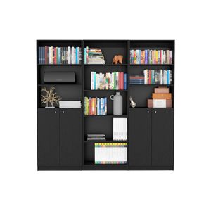 Set da soggiorno 3 pezzi nero William con 3 eleganti librerie - Product Image 2