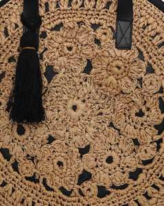 High Fashion Custom Logo Bohemian Lady Women's Messenger <b>Tote</b> Bag Handmade Natural Eco-Friendly <b>Raffia</b> Daily Use Travel Shopping - Product Image 3