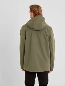 Veste imperméable à capuche pour homme, vert olive, fermeture éclair, vêtements décontractés pour l'extérieur, matière polyester, style automne - Product Image 2