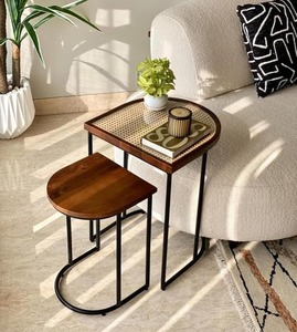 Modern Industrial Decorative Metal <b>Coffee</b> <b>Table</b> with Top Three-<b>Leg</b> Design Contemporary Non-Foldable <b>for</b> Living Room Furniture - Product Image 3