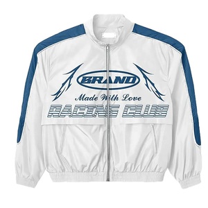 Chándal personalizado de nailon con cremallera para hombre, conjuntos de gimnasio para correr de retazos de talla grande, pantalones bordados, estampado de secado rápido, atlético de invierno - Product Image 5