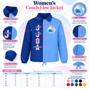 Chaqueta de la hermandad griega Jack and Jill of America 1938, bordada, con bloques de color y diseño de líneas cruzadas - Product Image 6