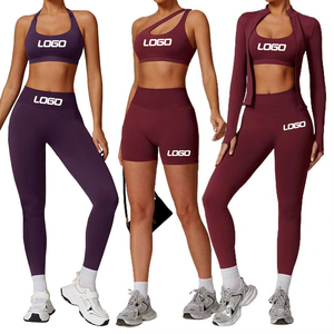 Conjunto de Yoga con Logotipo Personalizado, Pantalones Cortos de Cintura Alta, Top de Yoga de Manga Larga para Danza, Correr, Ejercicio - Conjuntos Deportivos de Yoga - Product Image 5