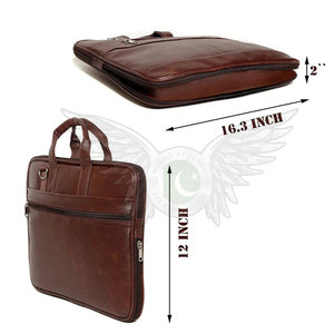 Sac à ordinateur portable décontracté en cuir véritable portable avec intérieur durable et bien organisé pour le transport au travail et le rangement pratique - Product Image 4