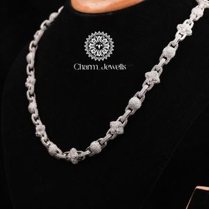 Charm_Jewells Men's Moissanite Brilliant Cut IGI Certified <b>Statement</b> <b>Necklace</b> 925 Silver 14K Gold Plated Link Chain Hip Hop - Product Image 1