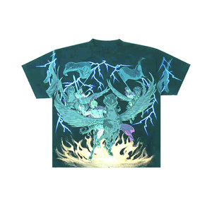 Camiseta Negra de Manga Corta para Hombre, Diseño con Estampado Digital en la Espalda, Estilo Urbano, Cuello Redondo, Corte Regular, Algodón Jersey, Transpirable - Product Image 4