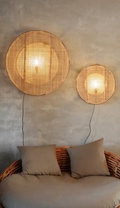 Rattan Wall Lamp Round Woven Wall <b>Light</b> Natural Decorative <b>Sconce</b> for Living Room Aisle Tea Room - Product Image 3