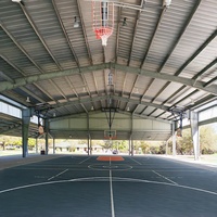 Edificio de Estructura de Acero Prefabricado Estable, Cancha de Baloncesto Interior, Gimnasio, Salón de Baloncesto