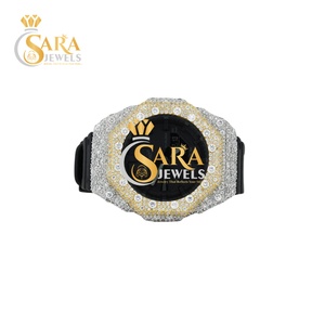 คุณภาพสูง VVS Moissanite นาฬิกาเพชรเย็นออกพร้อมสายรัดยางสีฟ้าที่ทนทานสำหรับความน่าจับตามองในชีวิตประจำวัน - Product Image 3