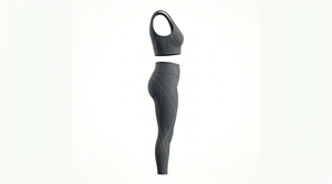 <b>Low</b> MOQ 30 Sets Women's Yoga Set Solid High Quality Breathable Elastic Waist 2-Piece Sleeveless Plus Size Front Fitness Wear - Product Image 4