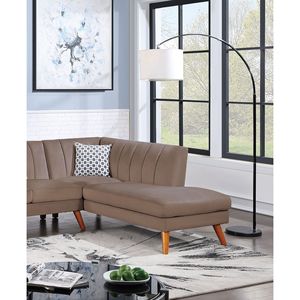 Set Divano Contemporaneo in Velluto Marrone Chiaro per Soggiorno, Componibile a 2 Pezzi con Elementi Orientabili a Sinistra e Destra, Cuscini Morbidi - Product Image 3