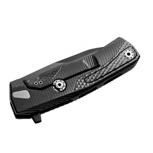 Couteaux pliants noir mat avec lame à revêtement foncé et manche texturé, design compact avec clip de poche pour la randonnée et les activités de plein air - Product Image 5