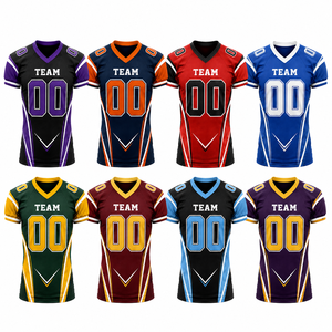 Maillot de football américain personnalisé en maille respirante, motif Argyle, nom et numéro de l'équipe sur le devant, OEM, marque privée, 100 % polyester, vente en gros - Product Image 2