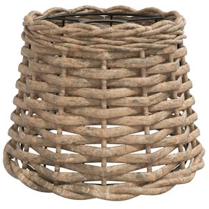 Pantalla de Lámpara de Techo de Mimbre Marrón con Incrustaciones Decorativas de Hierro Medianas, Cubiertas y Pantallas de Lámpara Elegantes - Product Image 2