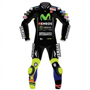 ชุดหนังสำหรับขี่มอเตอร์ไซค์ Ramaha Racing หนังวัว/หนังจิงโจ้ 1 ชิ้น สำหรับขี่มอเตอร์ไซค์/จักรยานยนต์  พร้อมเกราะป้องกันระดับ 2 สำหรับนักขี่ - Product Image 1