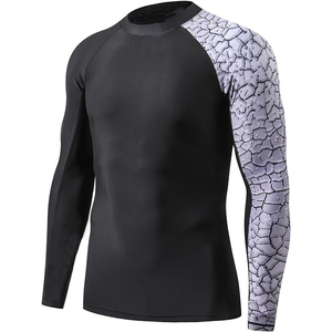 เสื้อรัดกล้ามเนื้อ BJJ พิมพ์ลายโลโก้ตามสั่งสำหรับผู้ชาย ผู้ใหญ่-ผ้าสแปนเด็กซ์/โพลีเอสเตอร์ 220 กรัม น้ำหนักเบา ระบายอากาศได้ดี ไร้ตะเข็บ - Product Image 2