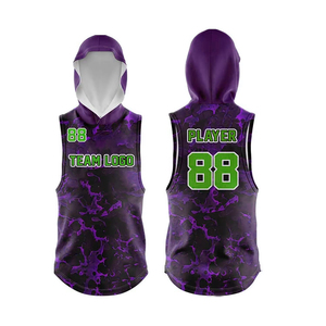 OEM Service Custom Sublimated Basketball Uniform Blue Camo Water Marble Hooded <b>Tank</b> Top Shorts Set Team Logo Print - Product Image 6