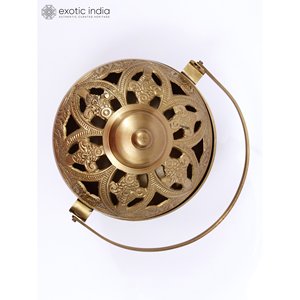 Cesta Puja de latón tradicional de 6 pulgadas Dhoop Dani quemador de incienso difusor de aromaterapia y soporte de incienso para decoración del hogar - Product Image 4