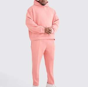 Conjunto Deportivo para Hombre 2026, Color Rosa, con Capucha, Manga Larga, Estilo Casual, Transpirable, 100% Algodón, Corte Holgado - Product Image 1