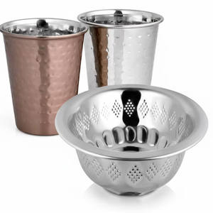 Heavy Tumbler Hammered Stainless Steel Vacuum Cup Tumbler Hammered <b>Insulated</b> Drinking <b>Mug</b> Hammered Stainless Steel Pint Cups - Product Image 1