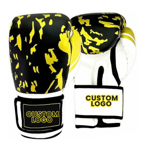 Guantes de Boxeo Profesionales para Adultos Hechos en Pakistán, Personalizados con Impresión, de Cuero con Cordones, para Competencia, Entrenamiento, Combate y Ganancia - Product Image 1