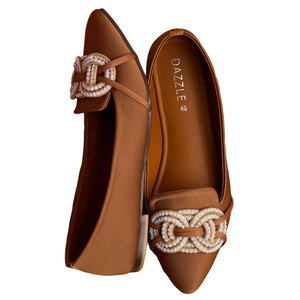 Customized Color Knot <b>Women</b> Flats <b>Slip</b>-On Light Weight High Quality Elegant Genuine Leather New Arrival - Product Image 1