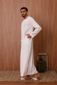 Jubba Ligera Premium, Ropa Islámica para Hombre, Atuendo Árabe Elegante, Tela de Algodón Transpirable, Thobes Casuales Talla XS para Verano - Product Image 3