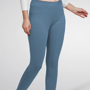 Women <b>Slim</b> Fit Comfortable Daily Fashion Bottom Pants Grey Full Length Stretch <b>Leggings</b> - Product Image 1