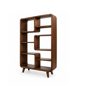 Modern <b>Solid</b> <b>Wood</b> Bookshelf with Open Shelves Freestanding Wooden <b>Bookcase</b> for Living Room Home Office and Interior Storage - Product Image 1