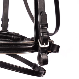 Brida de Cuero Patentado Personalizable de Alta Calidad con Diadema de Cristal de 3 Filas, Acolchado Ultra Suave y Hebillas de Acero Inoxidable - Modelo ADIBA OVERSEAS - Product Image 4
